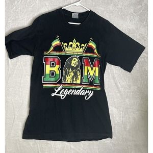 Bob Marley Legendary Tee T-shirt Black Sz Large L Nice Condition Pro Athletic